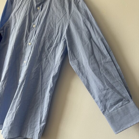 Ralph Lauren Purple Label White and Blue Checks Button Up Shirt Mens 15.5 - Picture 7 of 16